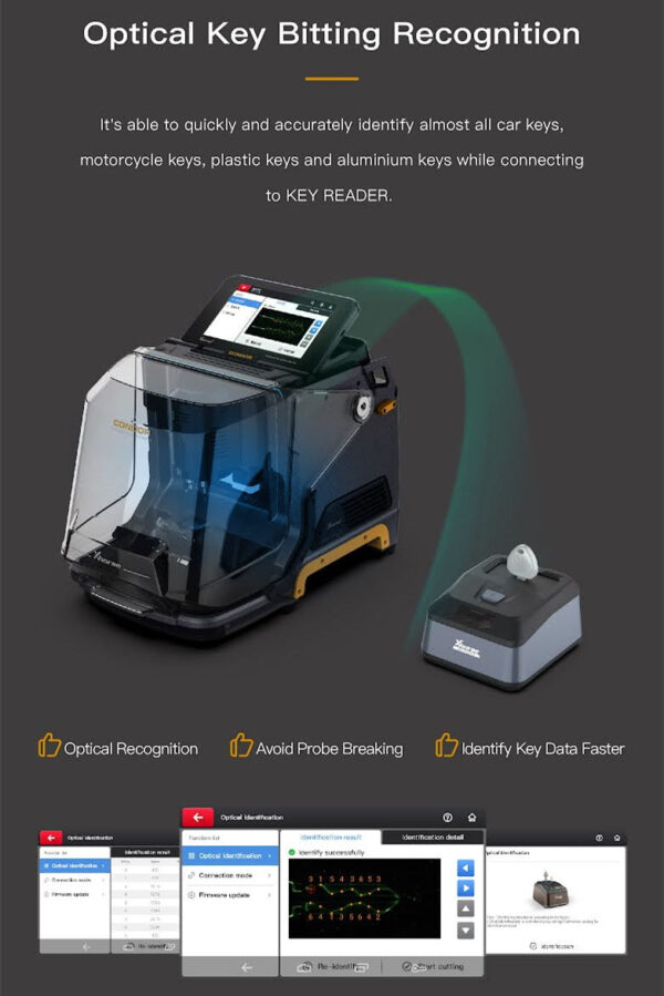 rere Xhorse Condor XC-Mini Plus II Key Cutting Machine + Key Reader Blade Skimmer Key Identification Device